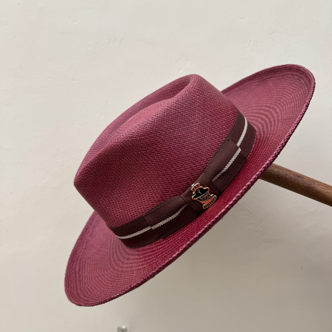 "Coming Soon" Wine Fedora with Burgundy with a Burgundy and Cream Strip