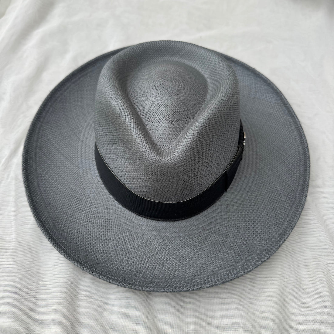Charcoal Gray Fedora with Gray and Black Ribbon