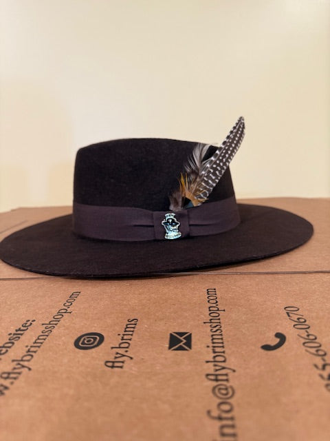 Classic chocolate fedora hat for men or women.