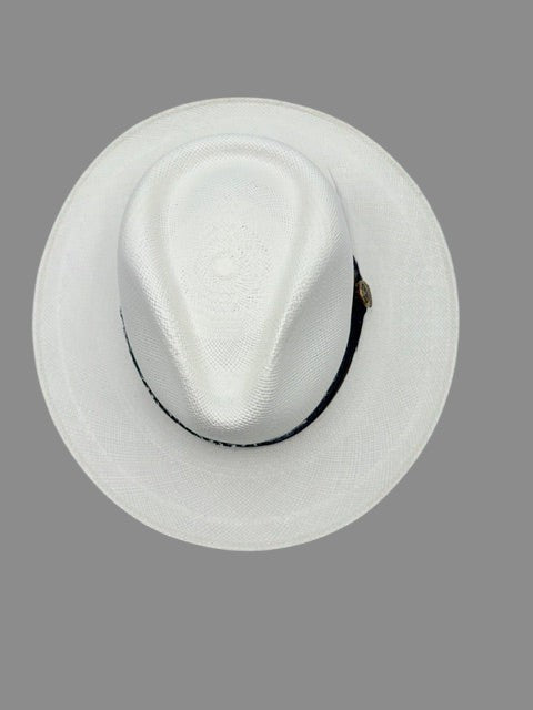 White Fedora with Jean Ribbon