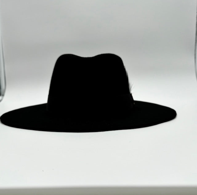 Black fedora hat for men. Classic black dress fedora perfect for weddings, formal events, and timeless style. Premium Fly Brims quality. Shop now.